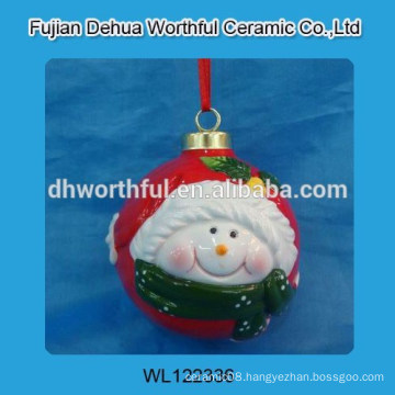 2015New design ceramic hanging decoration for christmas